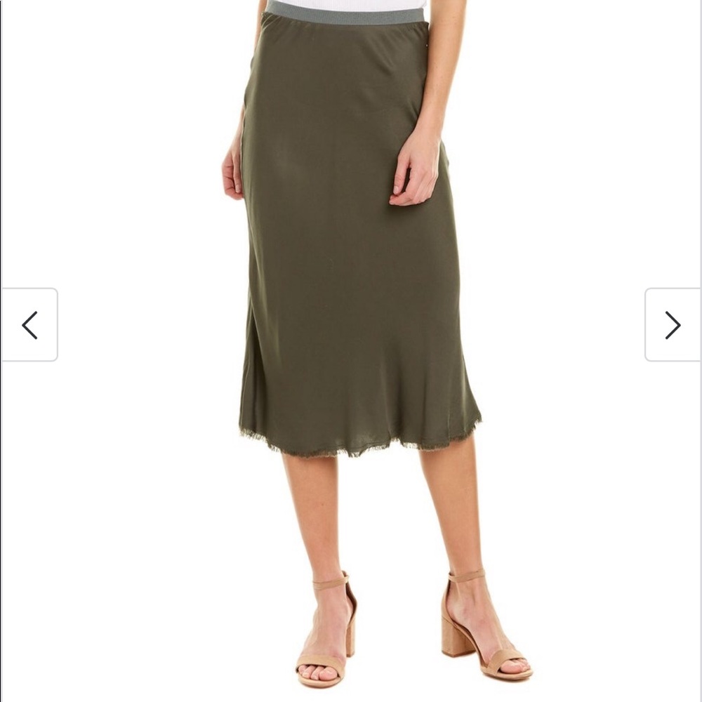 NATION Mabel Green Midi Slip Skirt | M